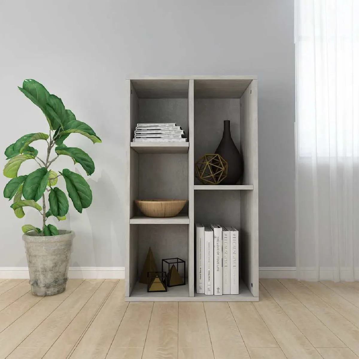 VIDAXL - Bibliothèque - Buffet - Gris Béton - 50x25x80 cm - Image 2