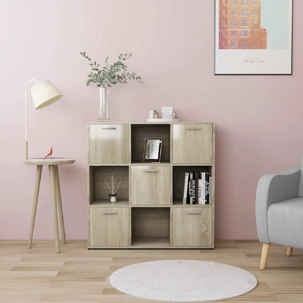 Vidaxl Chêne Sonoma Bibliothèque 90X30x90 Cm Bois D'ingénierie - Image 3