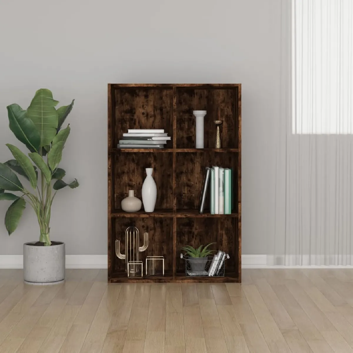 Vidaxl Bibliothèque/Buffet Chêne fumé - 66x30x98 cm