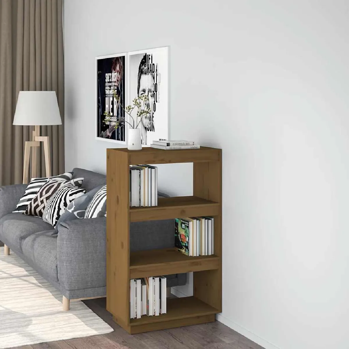 Vidaxl Marron Bibliothèque Miel 60X35x103 Cm Pin