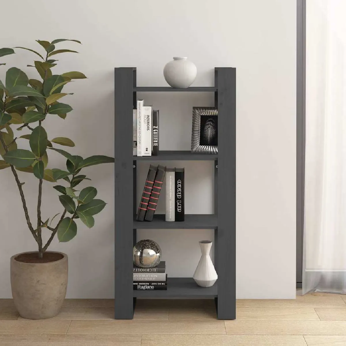 Vidaxl Gris Bibliothèque/Séparateur