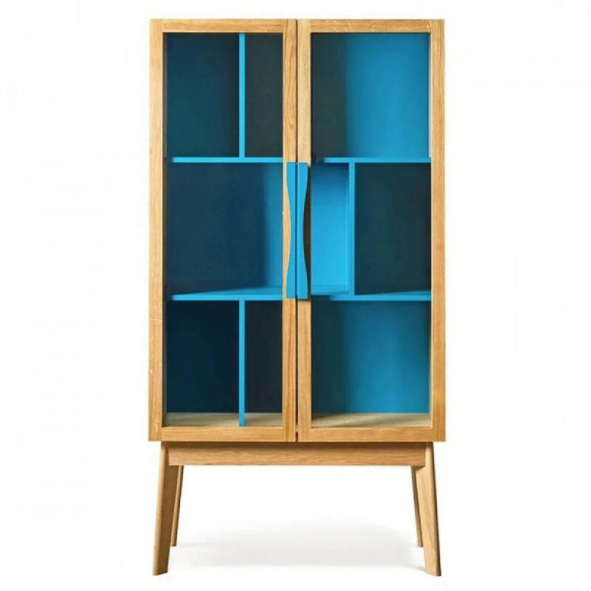 Paris prix Bibliothèque vitrine Avon - Chêne et bleu