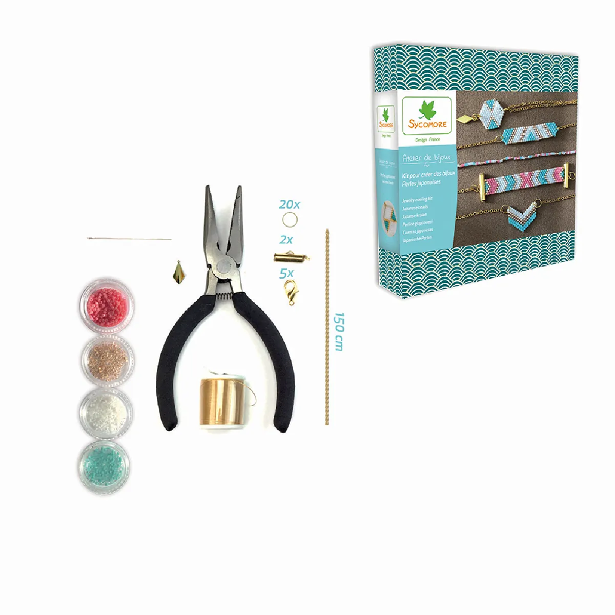 Sycomore Bleu Corail Kit Créatif Atelier De Bijoux Avec Perles Japonaises Lagon - Neuf - Image 3