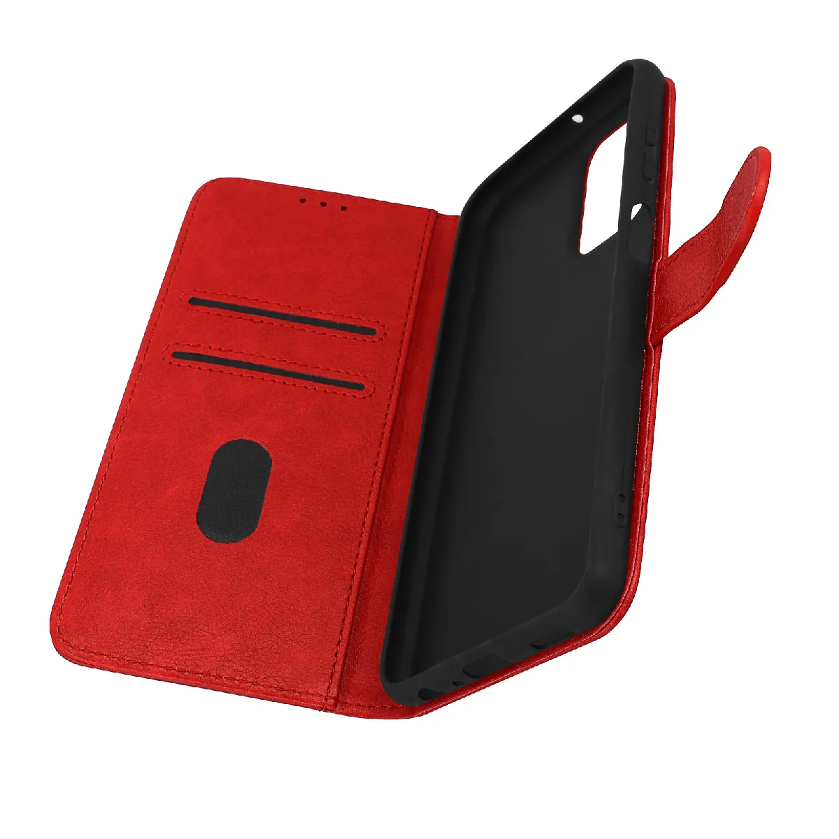 Avizar Rouge Housse Samsung Galaxy A23 5G Et M23 5G Portefeuille Fonction Support Vidéo
