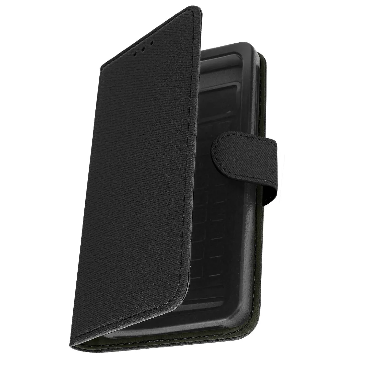 Avizar Noir Étui Pour Smartphone 5,31 À 5,8 Pouces Tissu Denim Portefeuille Coulissant