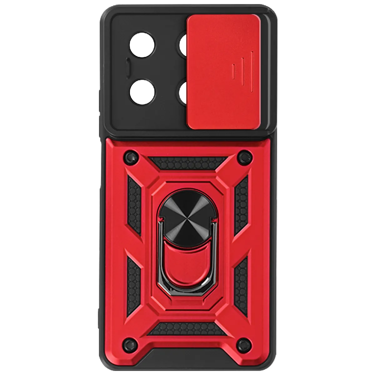 Avizar Rouge Coque Pour Redmi Note 13 5G Bague Support Cache Caméra Coulissant