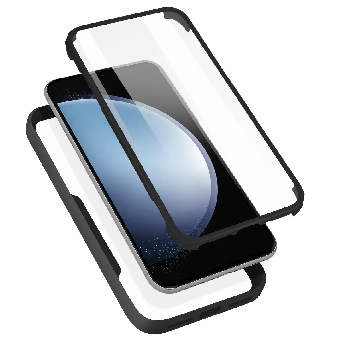 Avizar Noir Coque Pour Samsung Galaxy A32 Dos Plexiglas Avant Polymère Antichoc