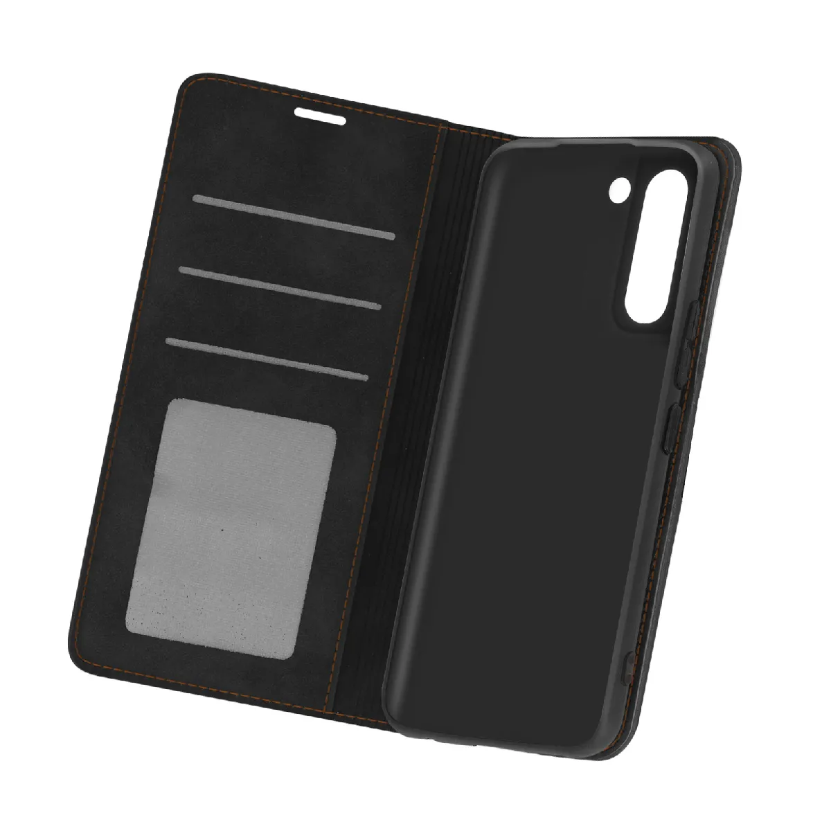 Avizar Noir Housse Pour Samsung Galaxy S21 Soft-Touch Clapet Portefeuille Support Vidéo