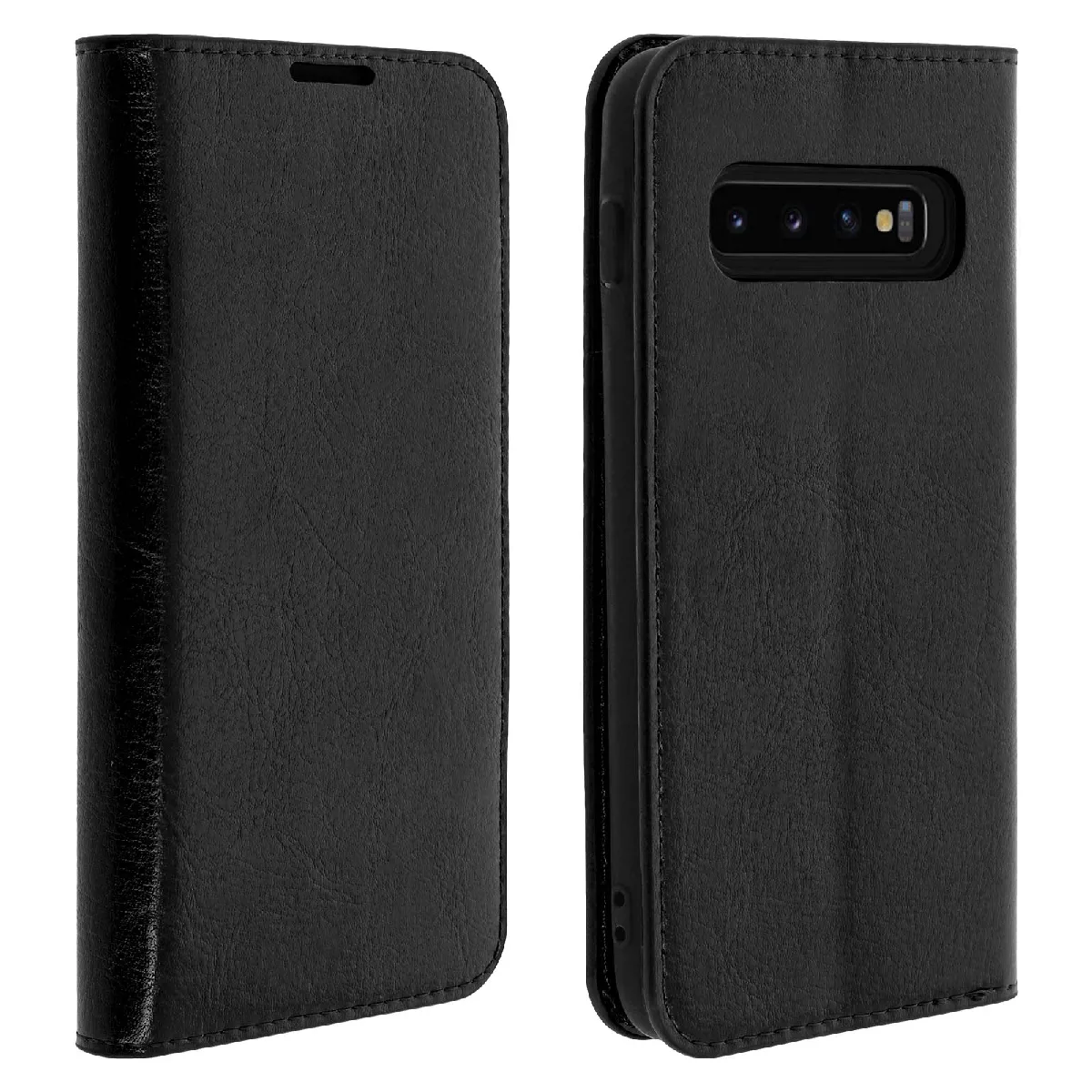 Avizar Noir Étui Pour Samsung Galaxy S10 Housse Folio Cuir Support Vidéo