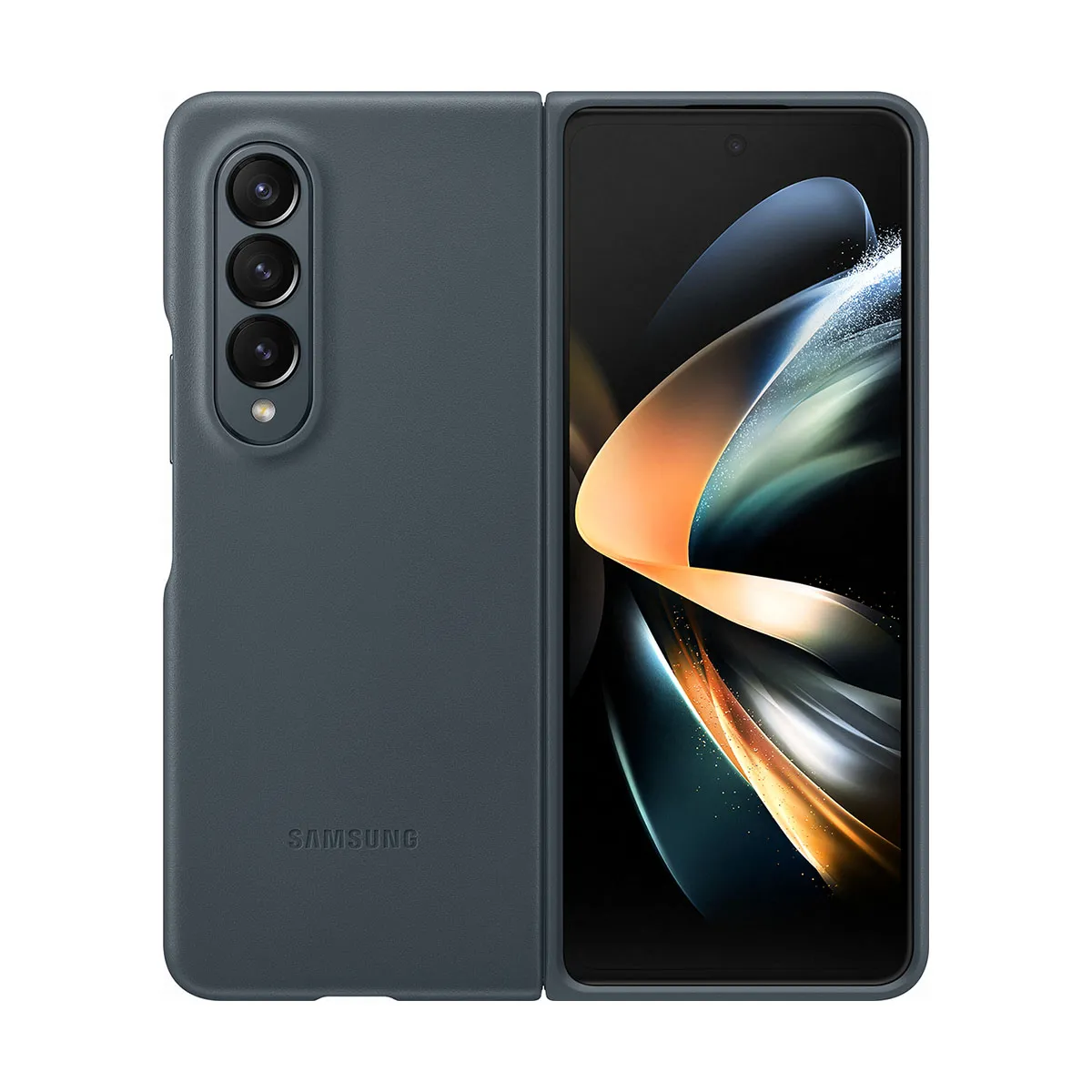 Coque en cuir pour Samsung Galaxy Z Fold 4 Gris anthracite
