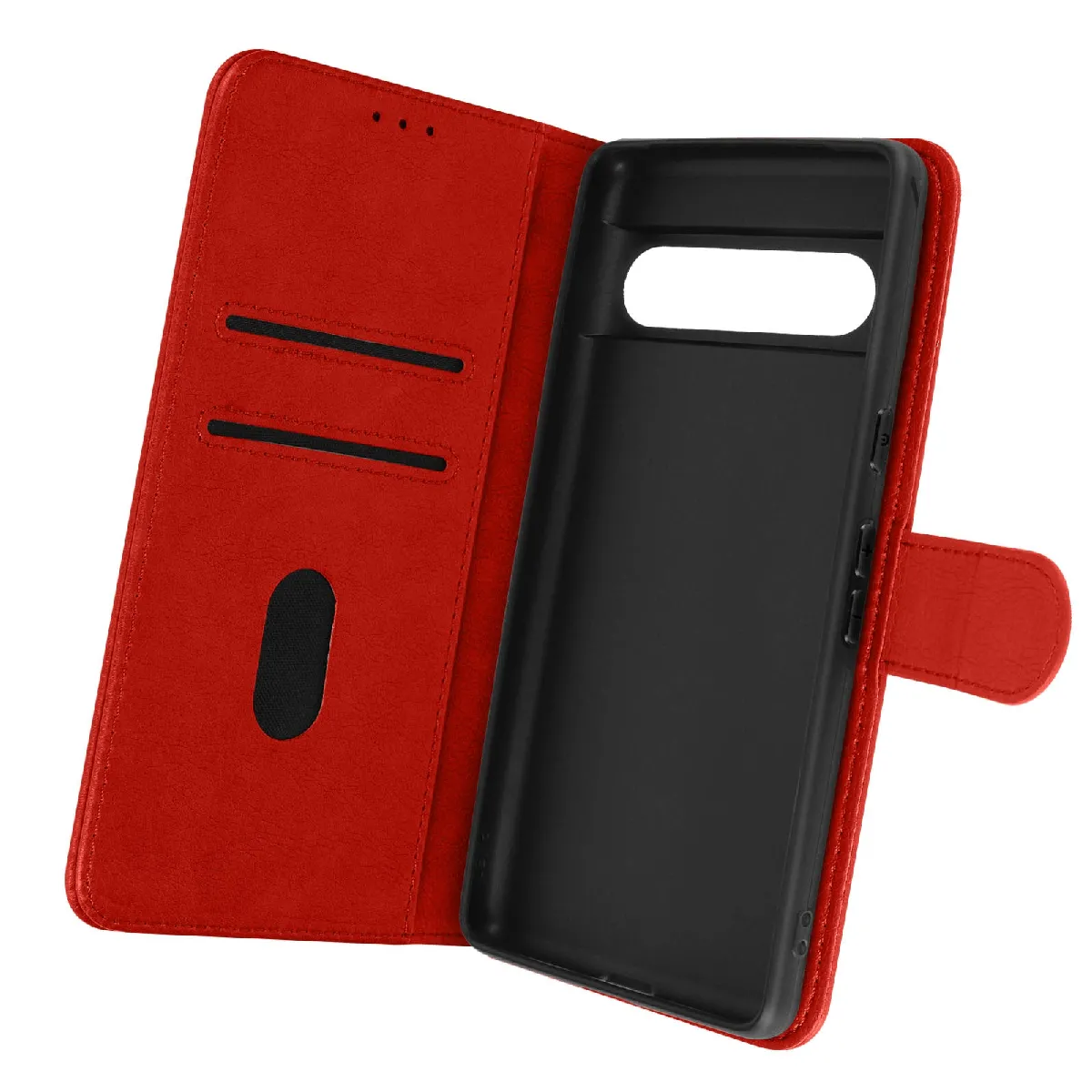 Avizar Rouge Housse Pour Google Pixel 7 Pro Clapet Portefeuille Fonction Support Vidéo