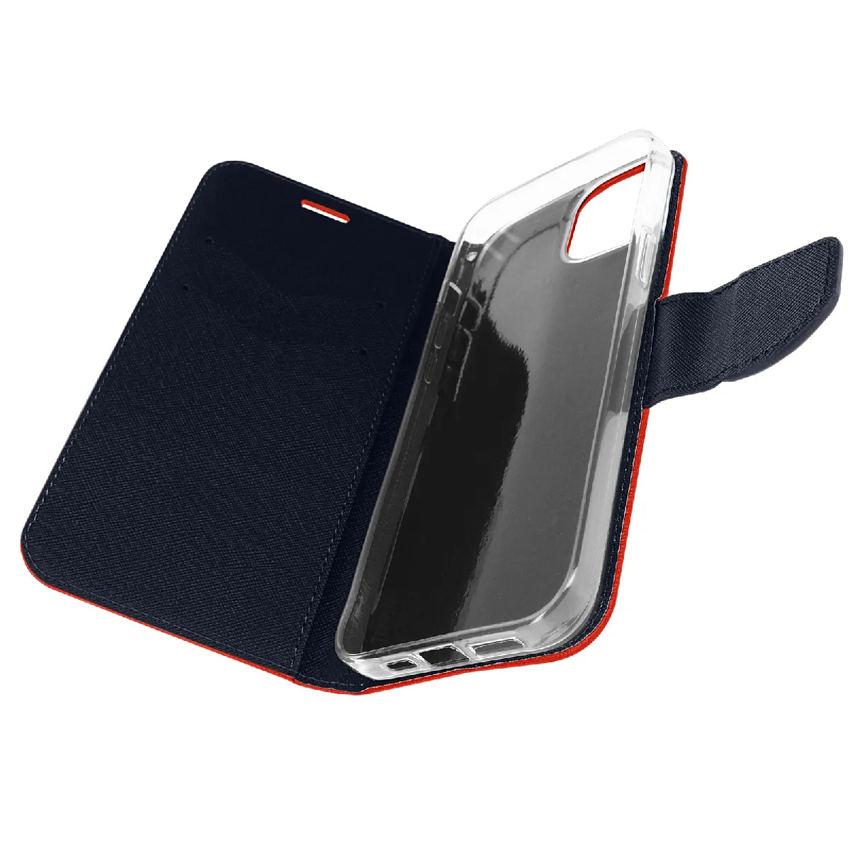 Avizar - Étui pour iPhone 14 - Housse Portefeuille - Cuir - Bleu et Rouge - Image 2