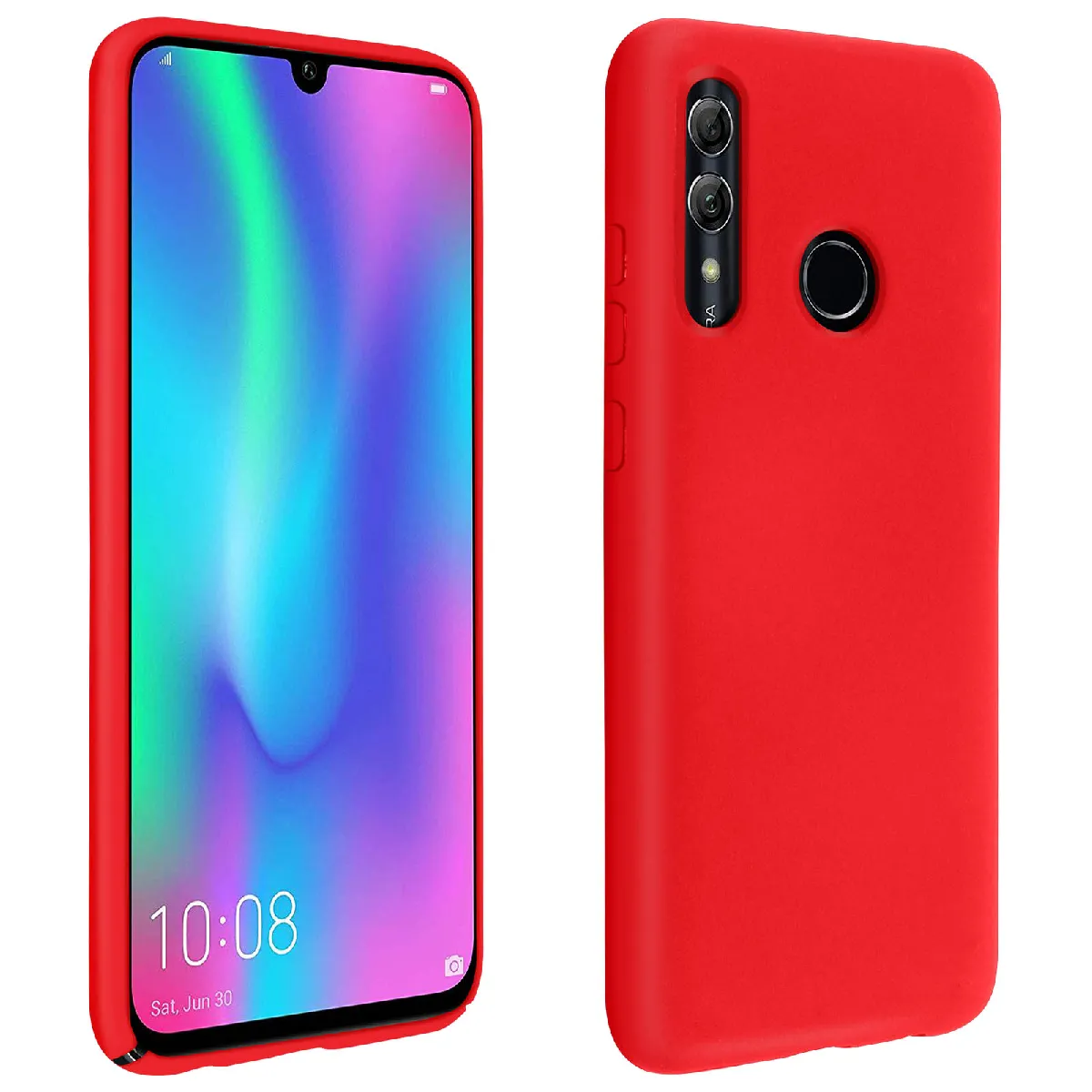 Avizar Rouge Coque Pour Huawei P Smart 2019 / Honor 10 Lite Semi-Rigide Soft-Touch