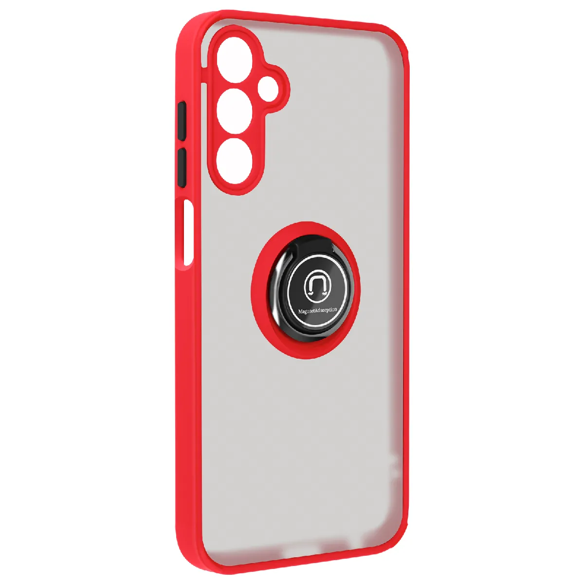 Avizar Rouge Coque Pour Samsung Galaxy A15 5G Bague Métallique Fonction Support