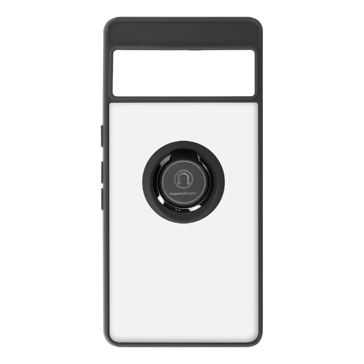 Avizar Noir Coque Pour Google Pixel 7 Bi-Matière Bague Métallique Support Vidéo