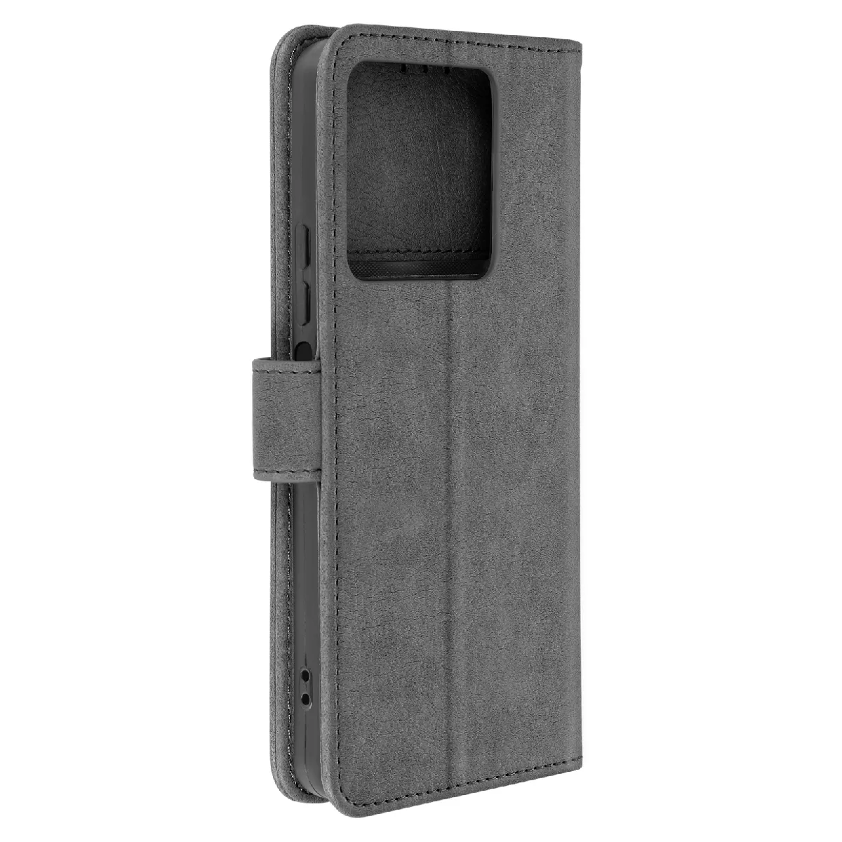 Avizar Gris Étui Pour Xiaomi Redmi Note 13 5G Portefeuille Et Support Vidéo