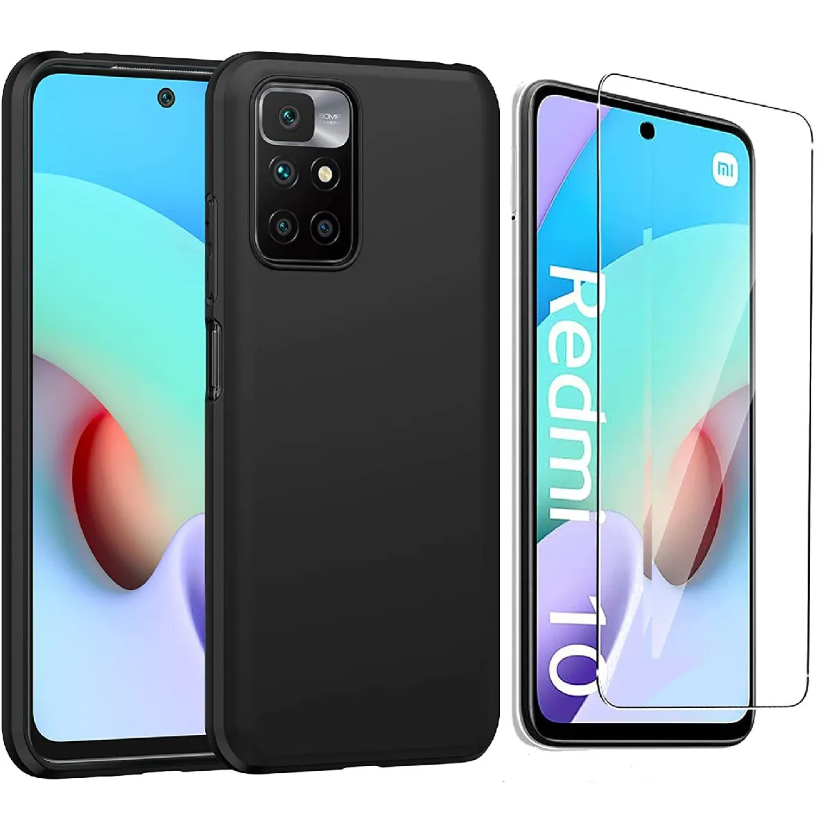 Little Boutik Noir Coque Silicone Avec Verre Trempé Xiaomi Redmi 10