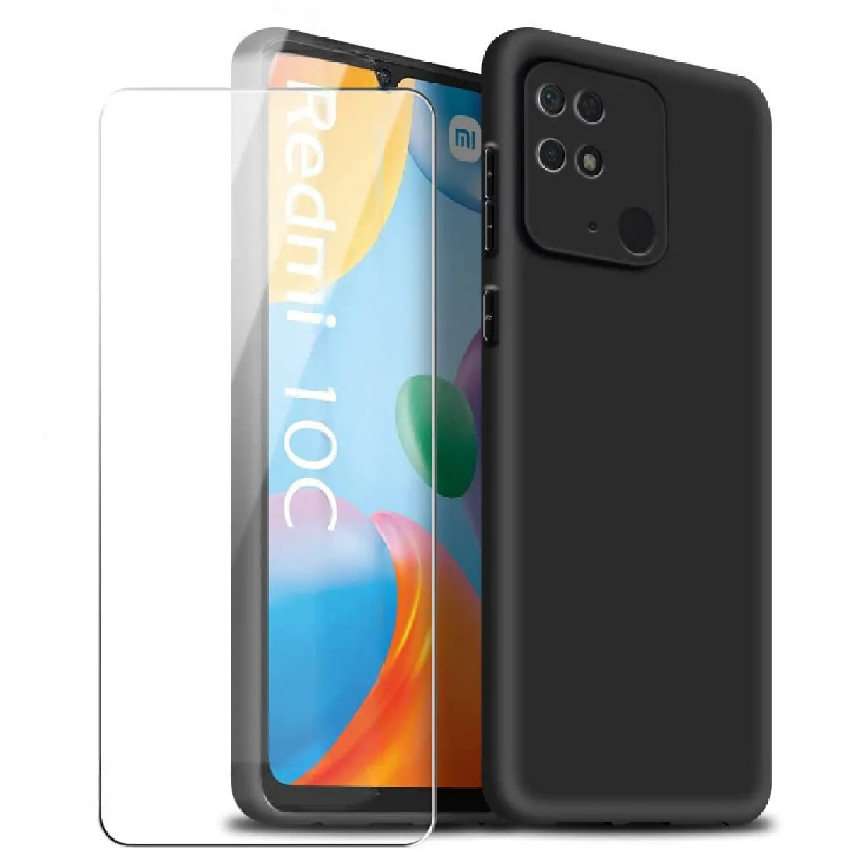Little Boutik Noir Xiaomi Redmi 10C Coque + Verre Trempé