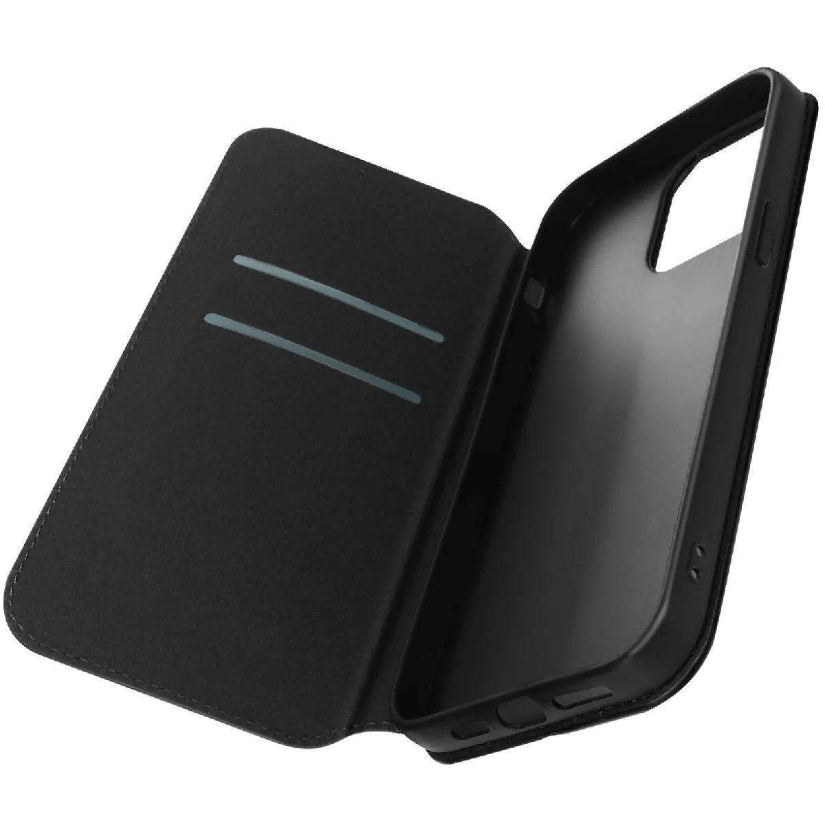 Avizar Noir Housse Folio Pour Iphone 14 Pro Clapet Porte-Cartes Fonction Support Vidéo