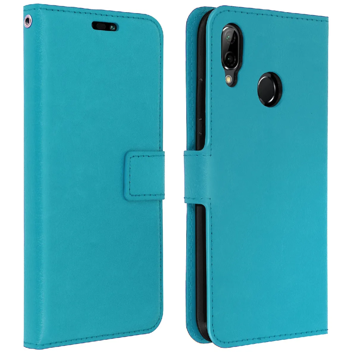 Avizar Turquoise Housse Pour Huawei P20 Lite Etui Folio Portefeuille Clapet Fonction Support