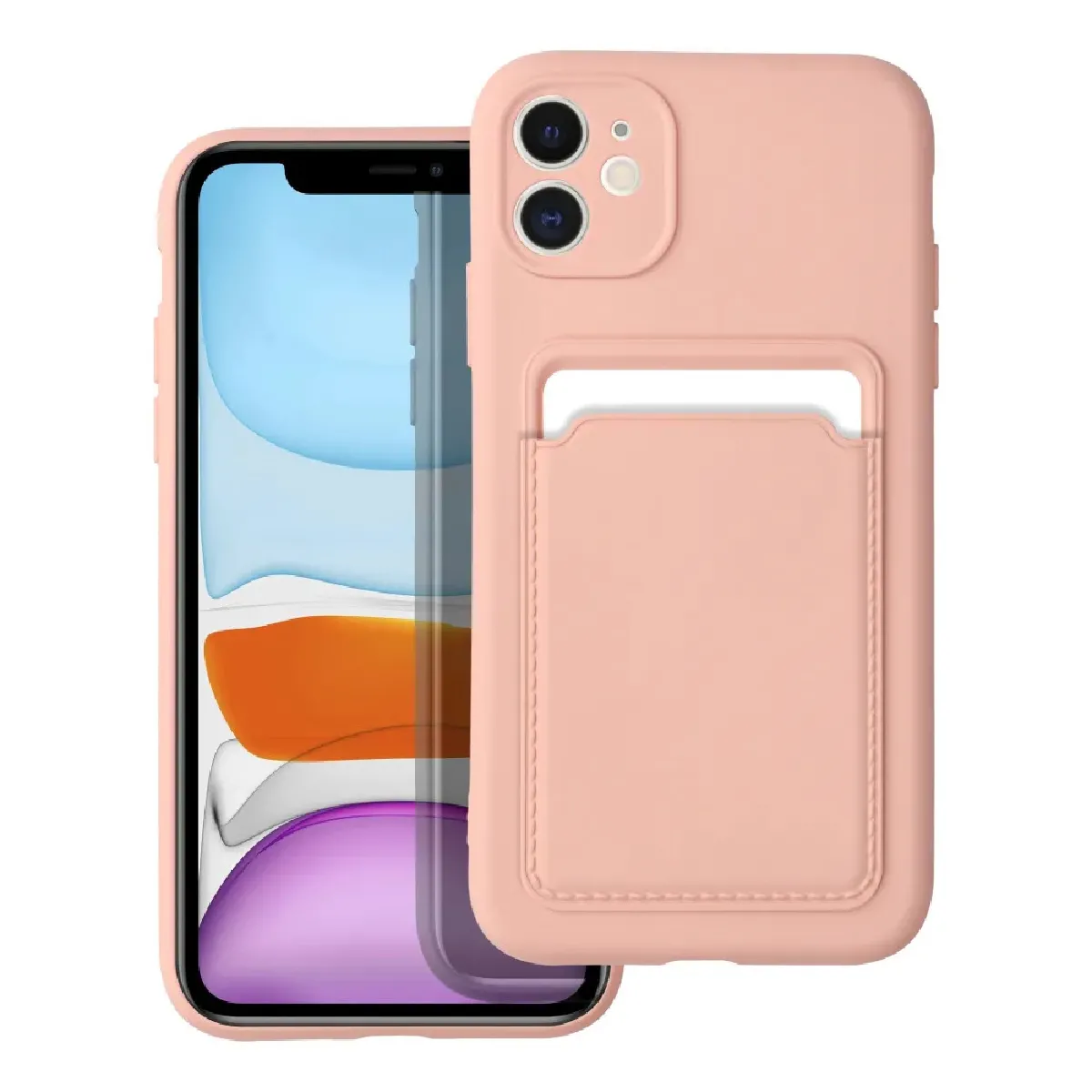 Little Boutik Rose Coque Silicone Avec Porte-Carte Apple Iphone 11
