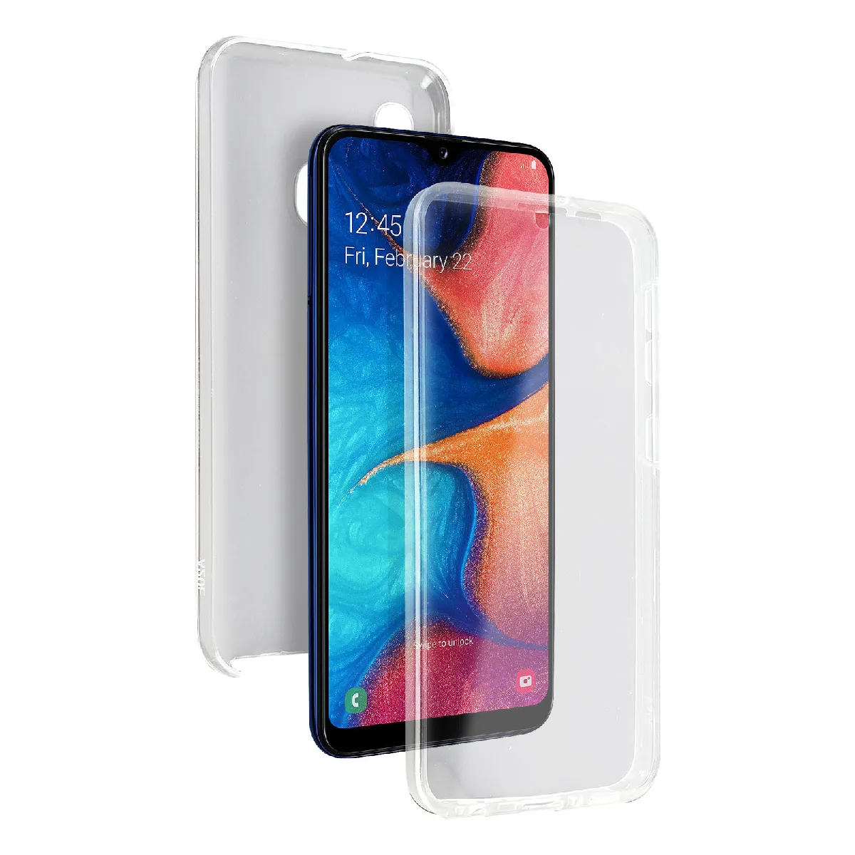 Avizar Coque Samsung Galaxy A20e Protection Arrière Rigide Avant Tactile Transparent