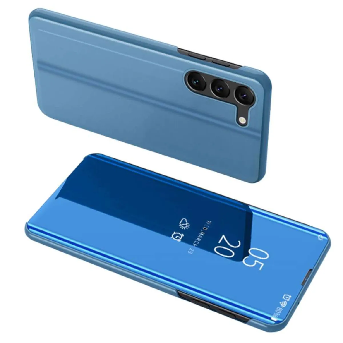 Htdmobiles Bleu Housse Portefeuille Miroir Samsung Galaxy S24 5G