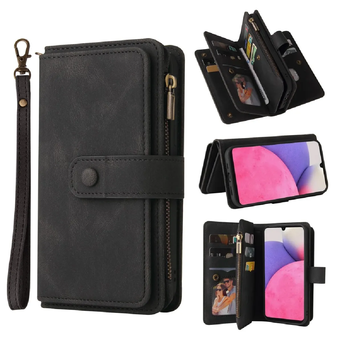 Etui PU Samsung Galaxy A03 - Noir porte-carte