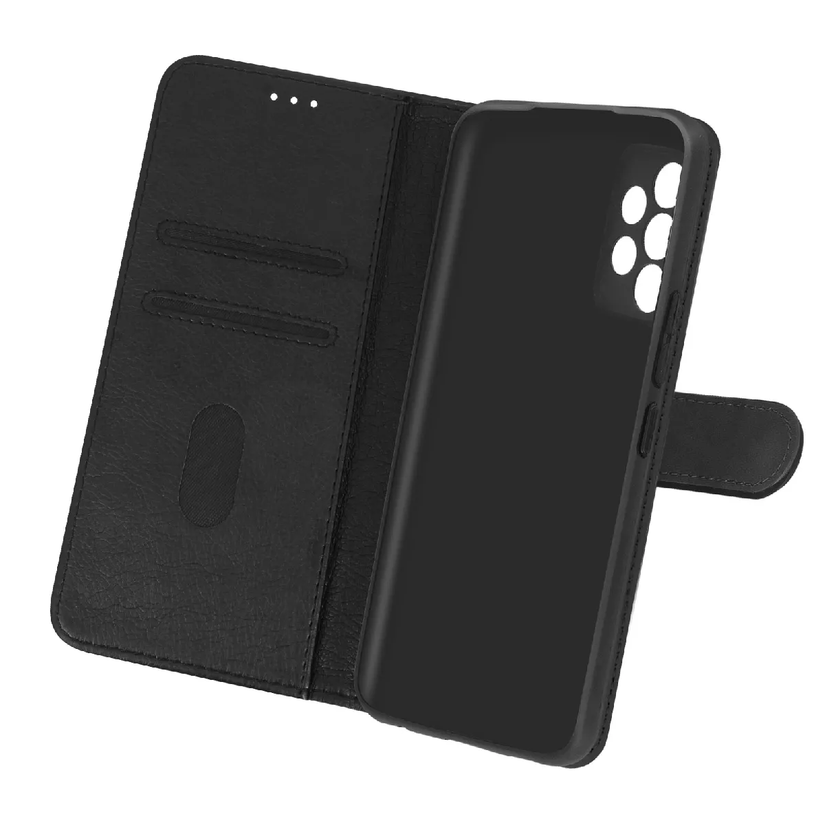Avizar Noir Étui Pour Samsung Galaxy A72 Protection Avec Porte-Carte Fonction Support
