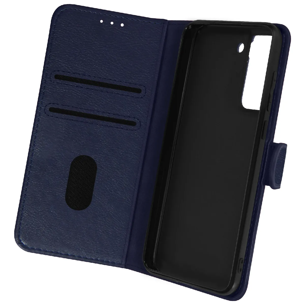 Avizar Bleu Étui Pour Samsung Galaxy S21 Fe Clapet Portefeuille Fonction Support Vidéo Nuit