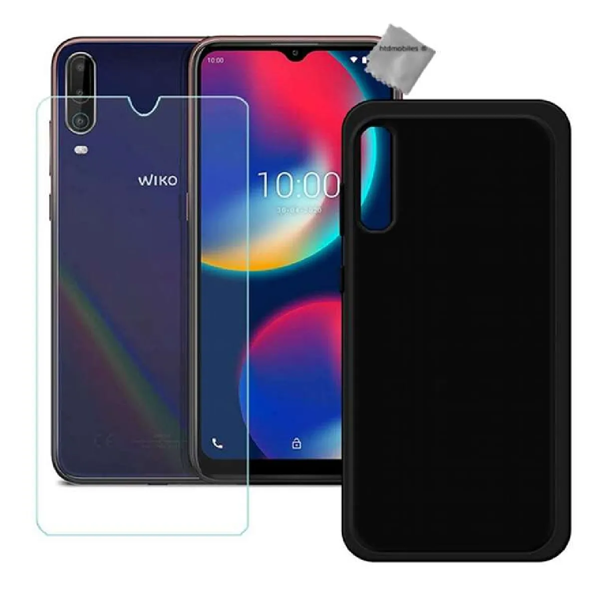 Coque Gel Souple + Film Verre Trempé Pour Wiko View 4 & View 4 Lite - Protection Anti-choc Et Anti-rayures - Couleurs Assorties