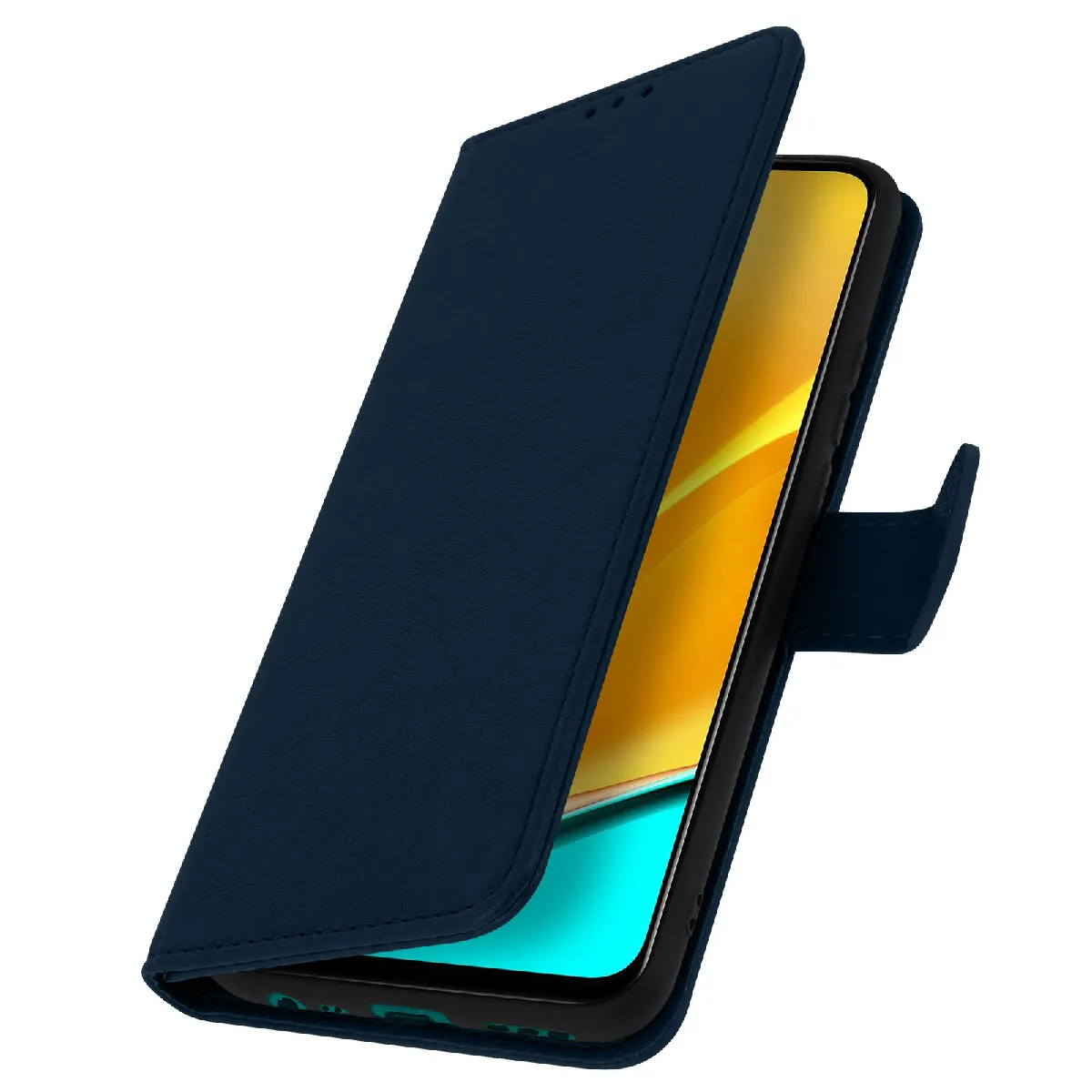 Avizar Bleu Étui Xiaomi Redmi 9 Portefeuille - Nuit