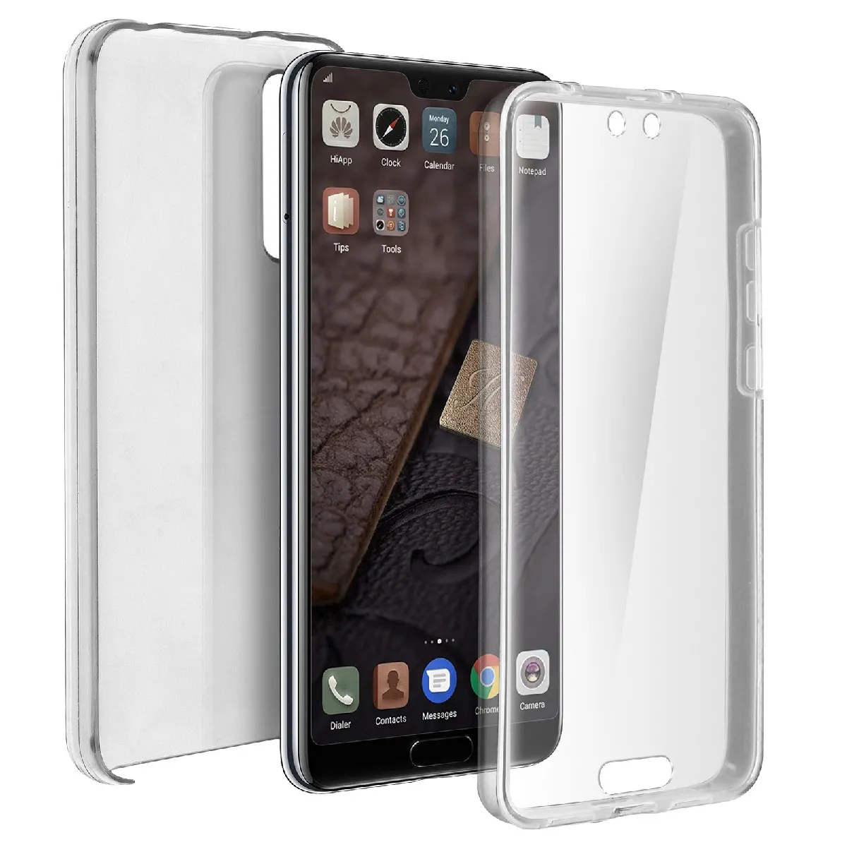 Avizar Coque Huawei P20 Pro Protection Silicone + Arrière Polycarbonate Transparent