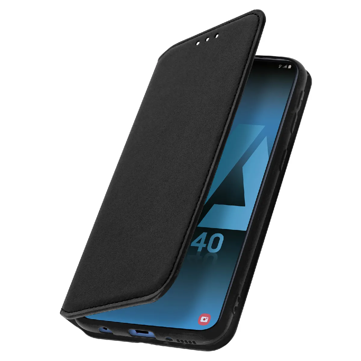 Avizar Noir Housse Pour Samsung Galaxy A40 Étui Folio Portefeuille Fonction Support