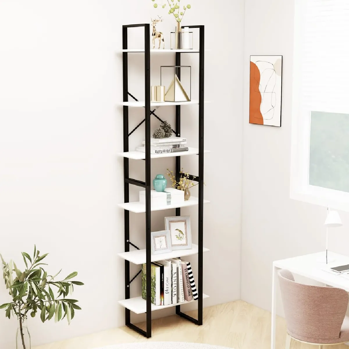 Non Communiqué Blanc Étagère De Rangement 60X30x210 Cm Bois De Pin Massif - Image 3