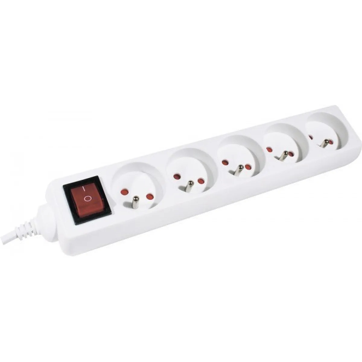 Dexlan Blanc Multiprise 5 Prises Avec Interrupteur (Blanc)