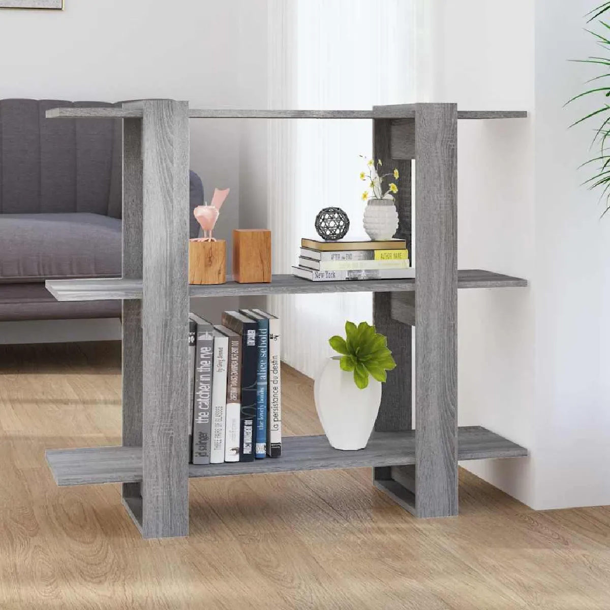 Vidaxl Gris Bibliothèque Sonoma - 100 X 30 X 87 Cm