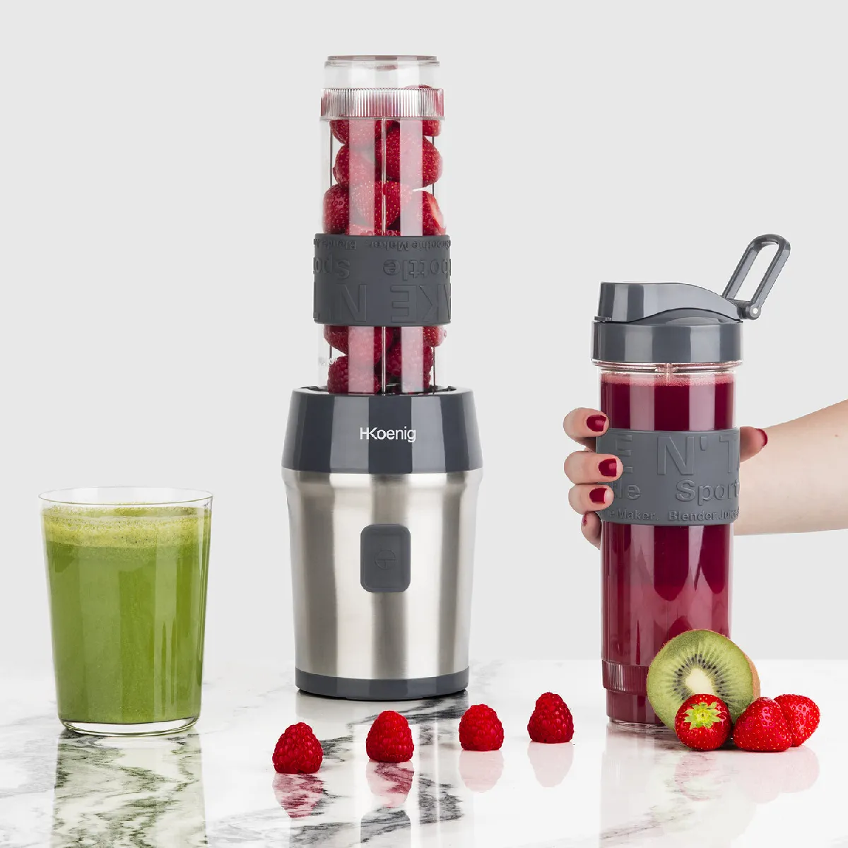 HKoenig SMOO9 Mélangeur en Verre 300W Acier Inox/Gris - Image 3