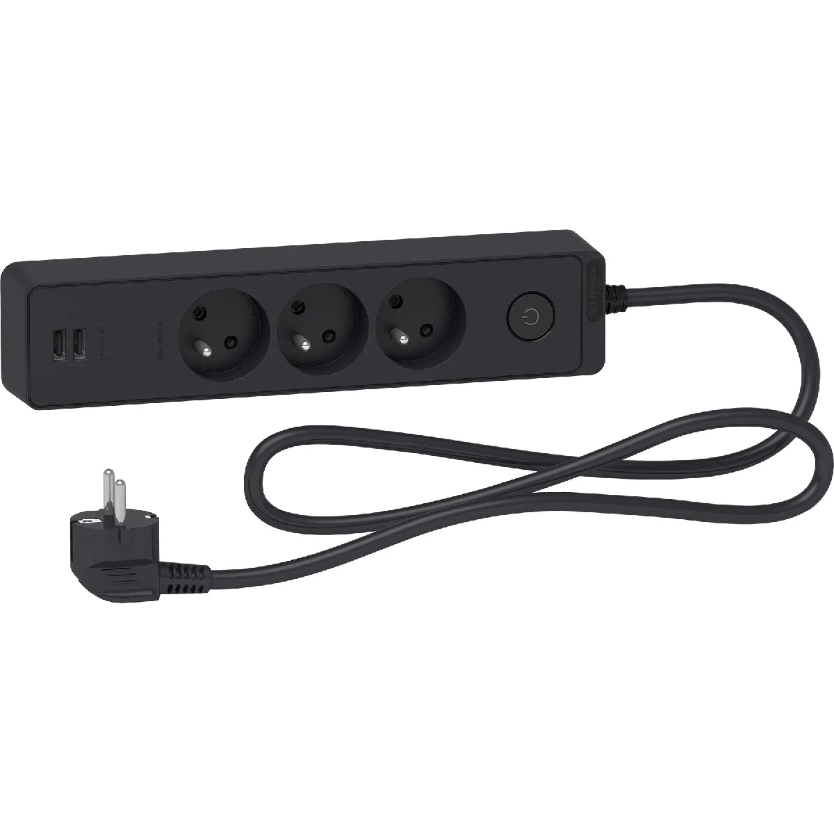 Schneider Electric Bloc multiprises 3 Prises + 2 USB
