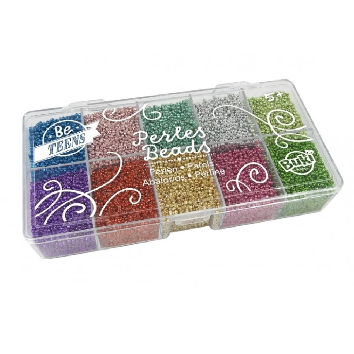 Boite de perles de rocaille metalliques PE013