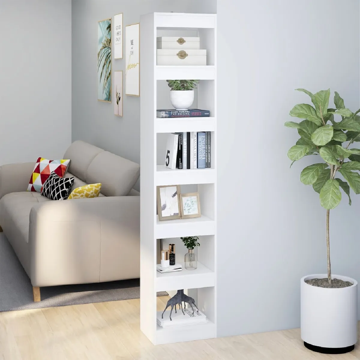 Vidaxl Blanc Bibliothèque 40X30x198 Cm Bois D'ingénierie
