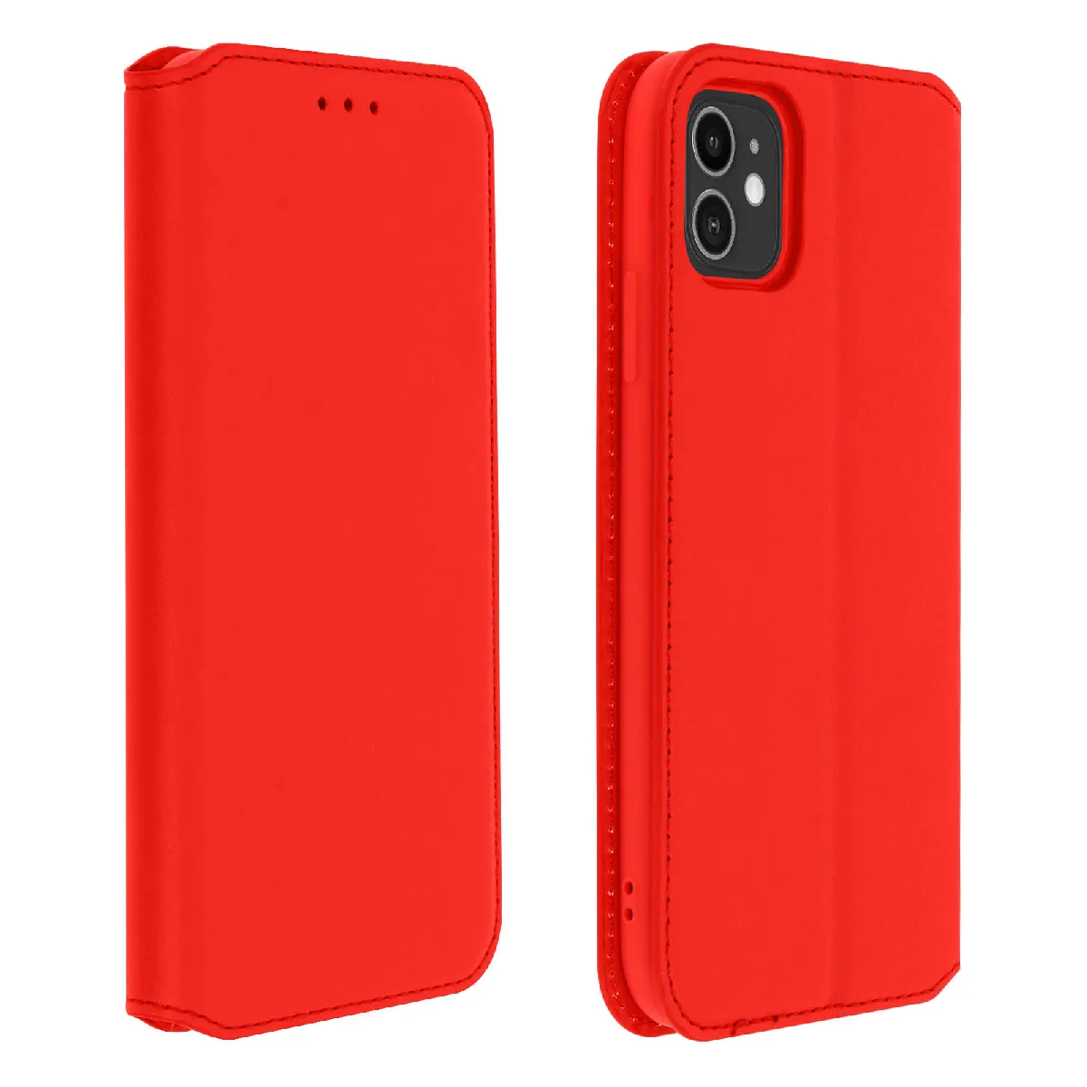 Avizar Rouge Housse Pour Iphone 11 Étui Folio Portefeuille Fonction Support