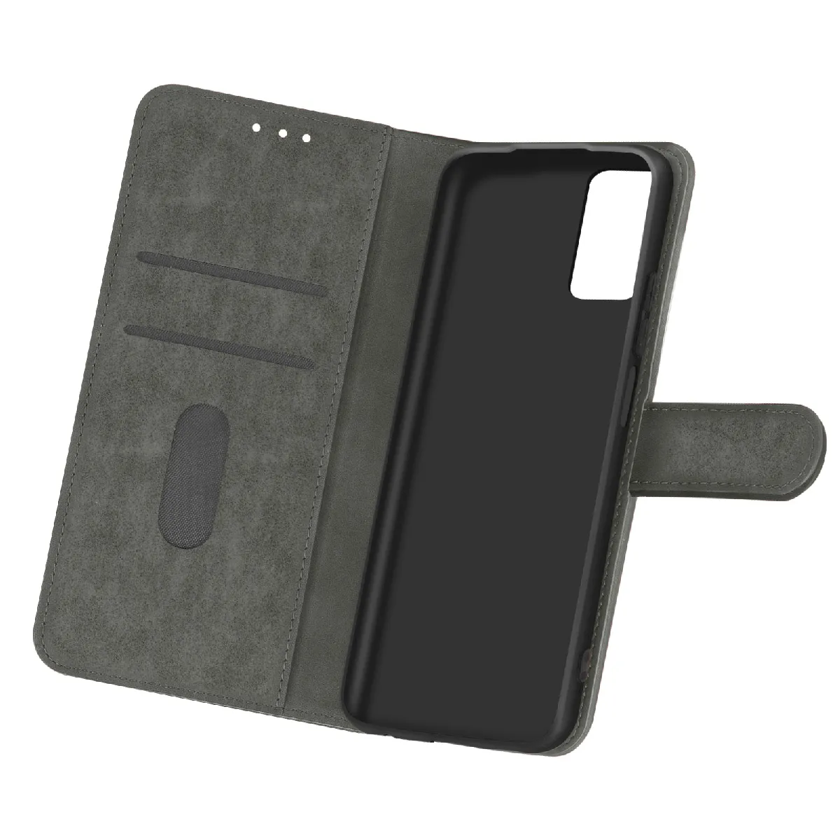 Avizar Gris Étui Pour Samsung Galaxy A32 5G Clapet Portefeuille Fonction Support Vidéo