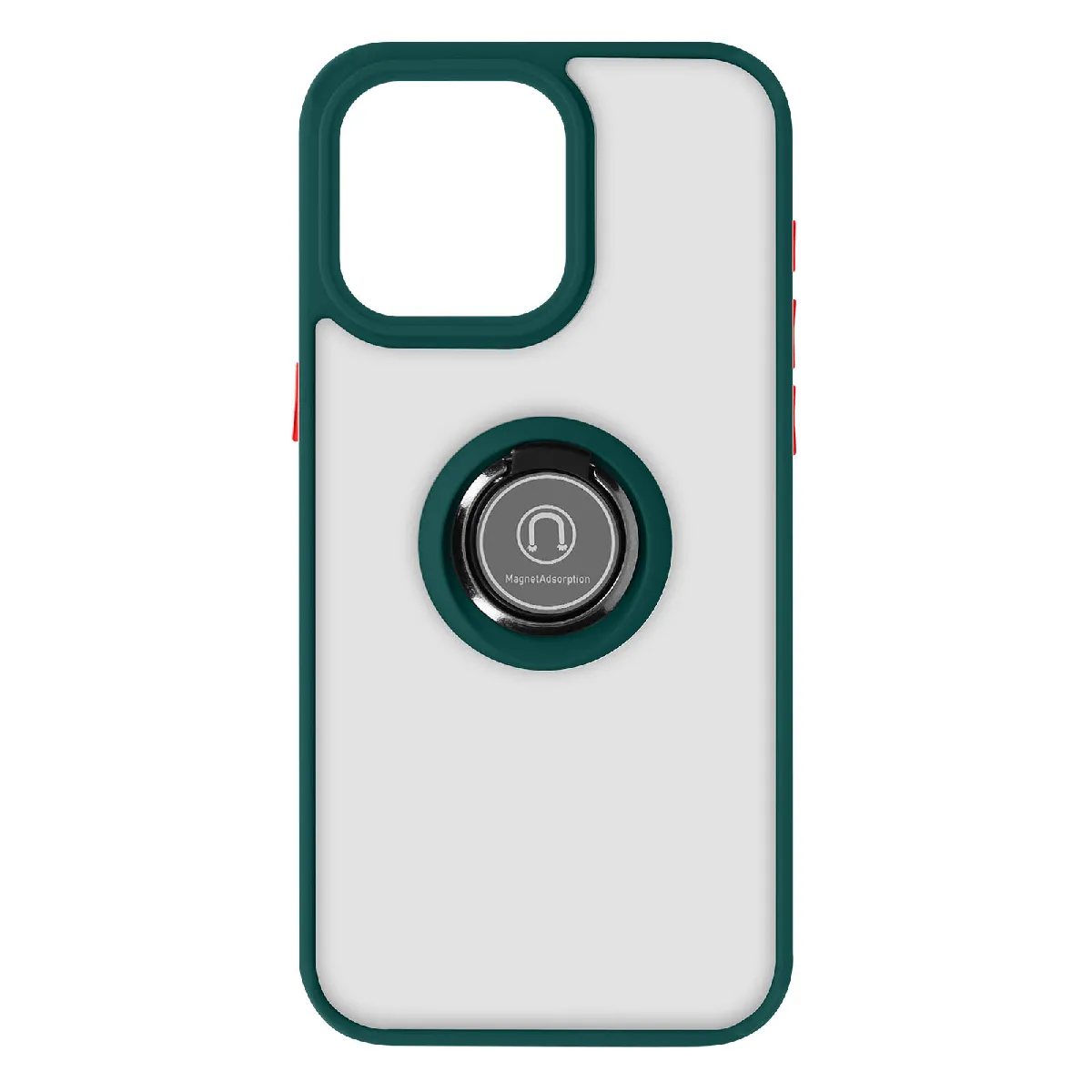 Avizar Vert Coque Pour Iphone 15 Pro Hybride Bague Métallique Support Vidéo Ringrip