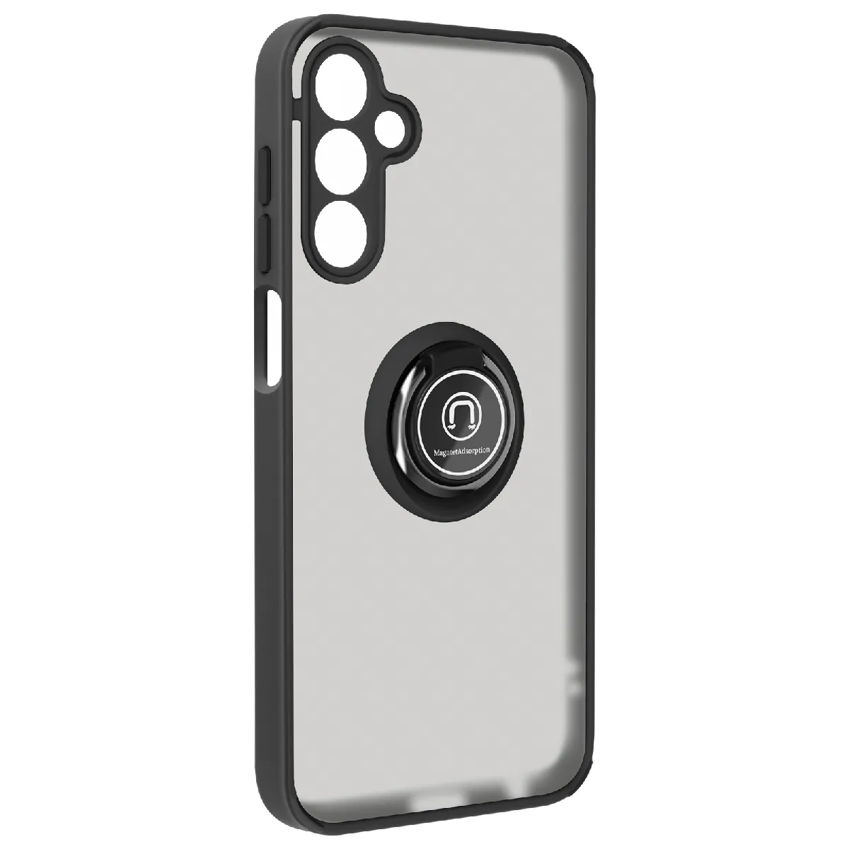Avizar Noir Coque Pour Samsung Galaxy A15 5G Bague Métallique Fonction Support