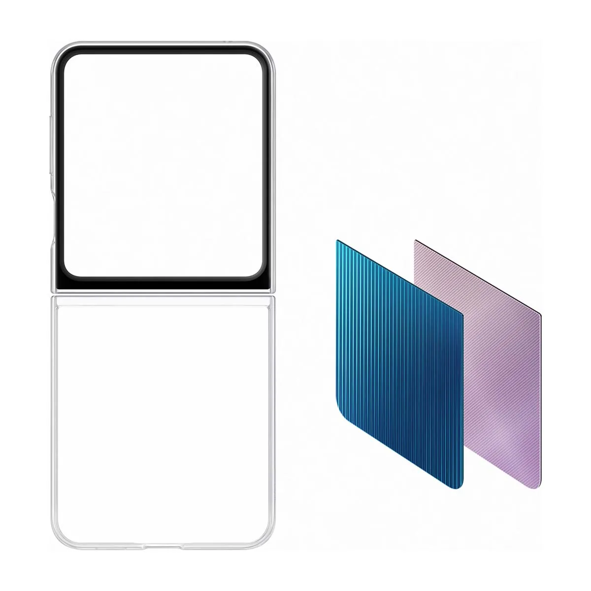 Samsung Coque pour Samsung Galaxy Z Flip 5 Modèle FlipSuit Compatible NFC Transparent