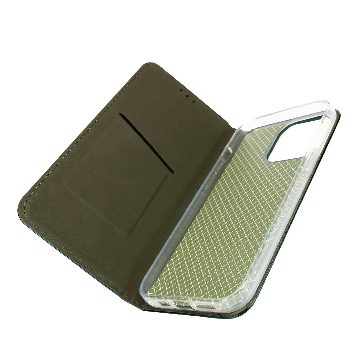 Avizar Vert Housse Pour Iphone 14 Porte-Carte Fonction Support Vidéo Clapet Magnétique