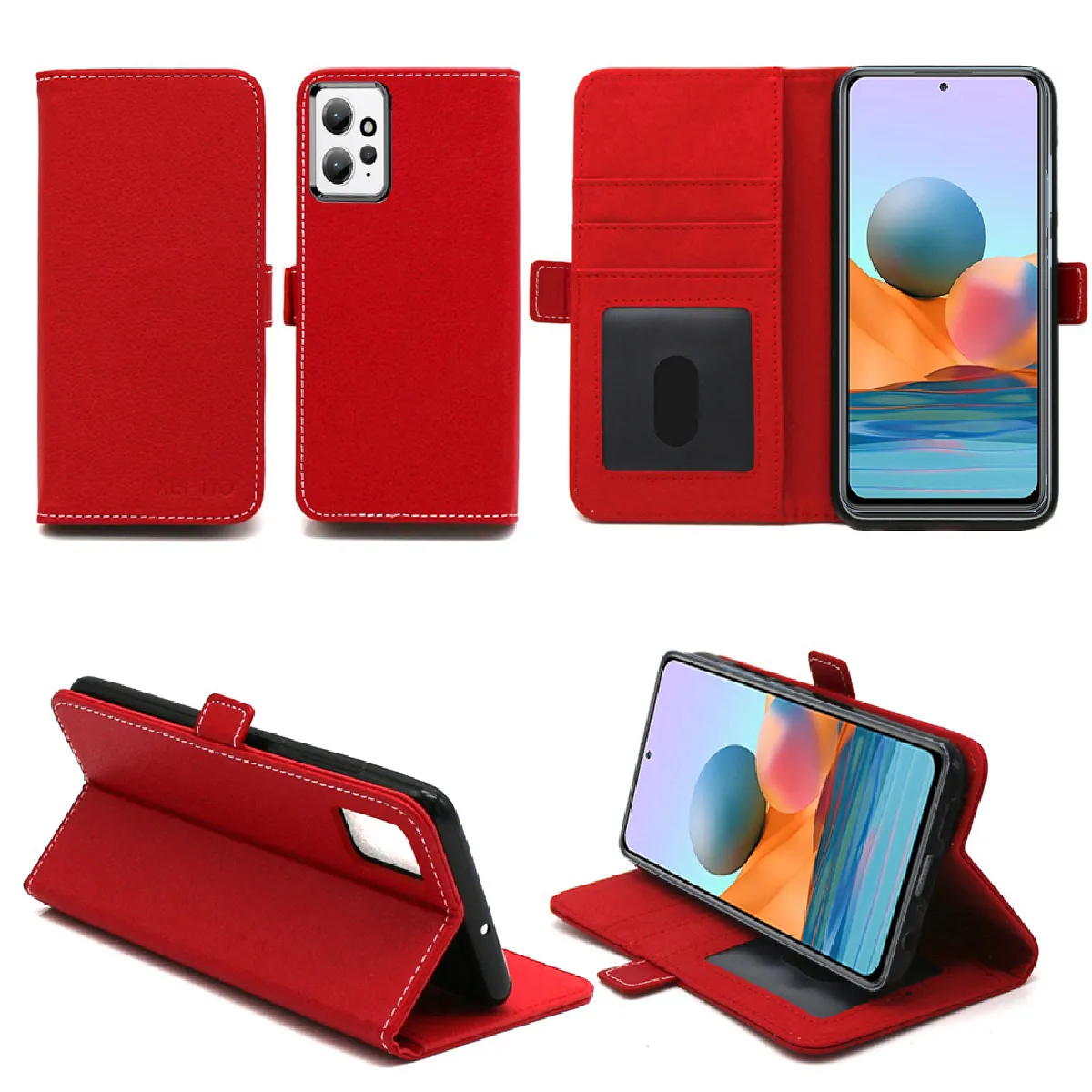 Xeptio Rouge Étui Portefeuille À Rabat Xiaomi Redmi Note 12 4G