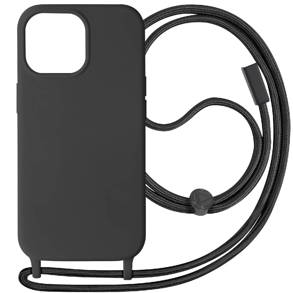 Avizar Noir Coque Cordon Pour Iphone 15 Pro Lanière Tour Du Cou 80Cm Série Corda