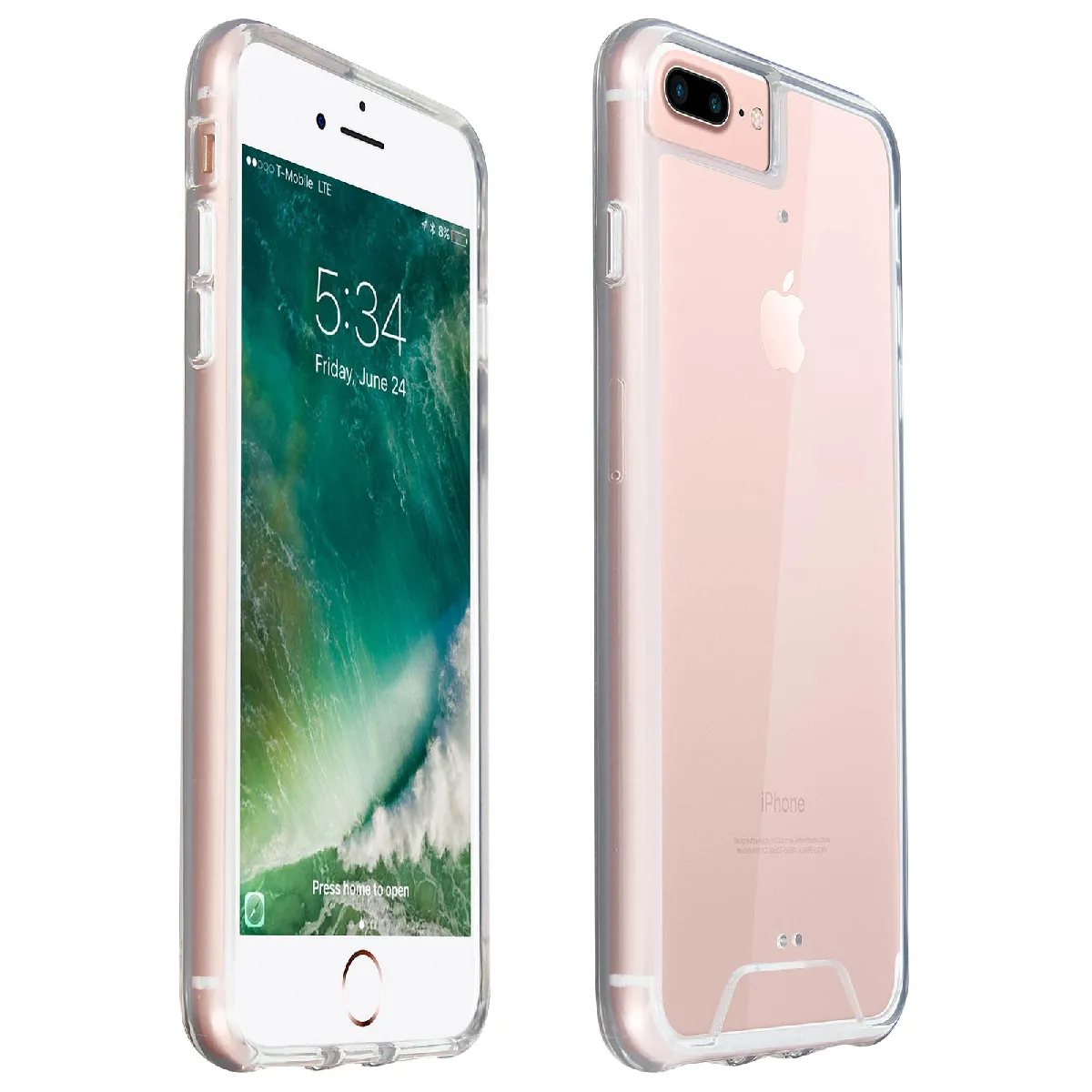 Avizar Coque Iphone 6 Plus/6S Plus/7 Plus/8 Plus Coque Cristal Bi-Matière Transparent